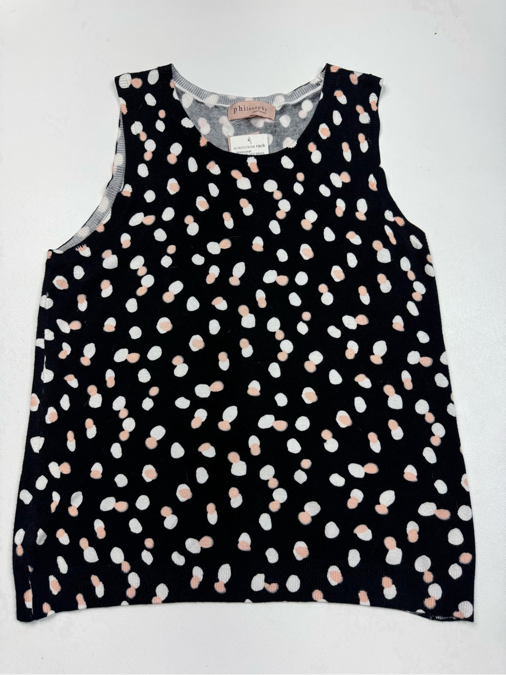 NWT Philosophy Black With Dot Sleeveless Sweater Print Womens XL - Picture 10 of 10